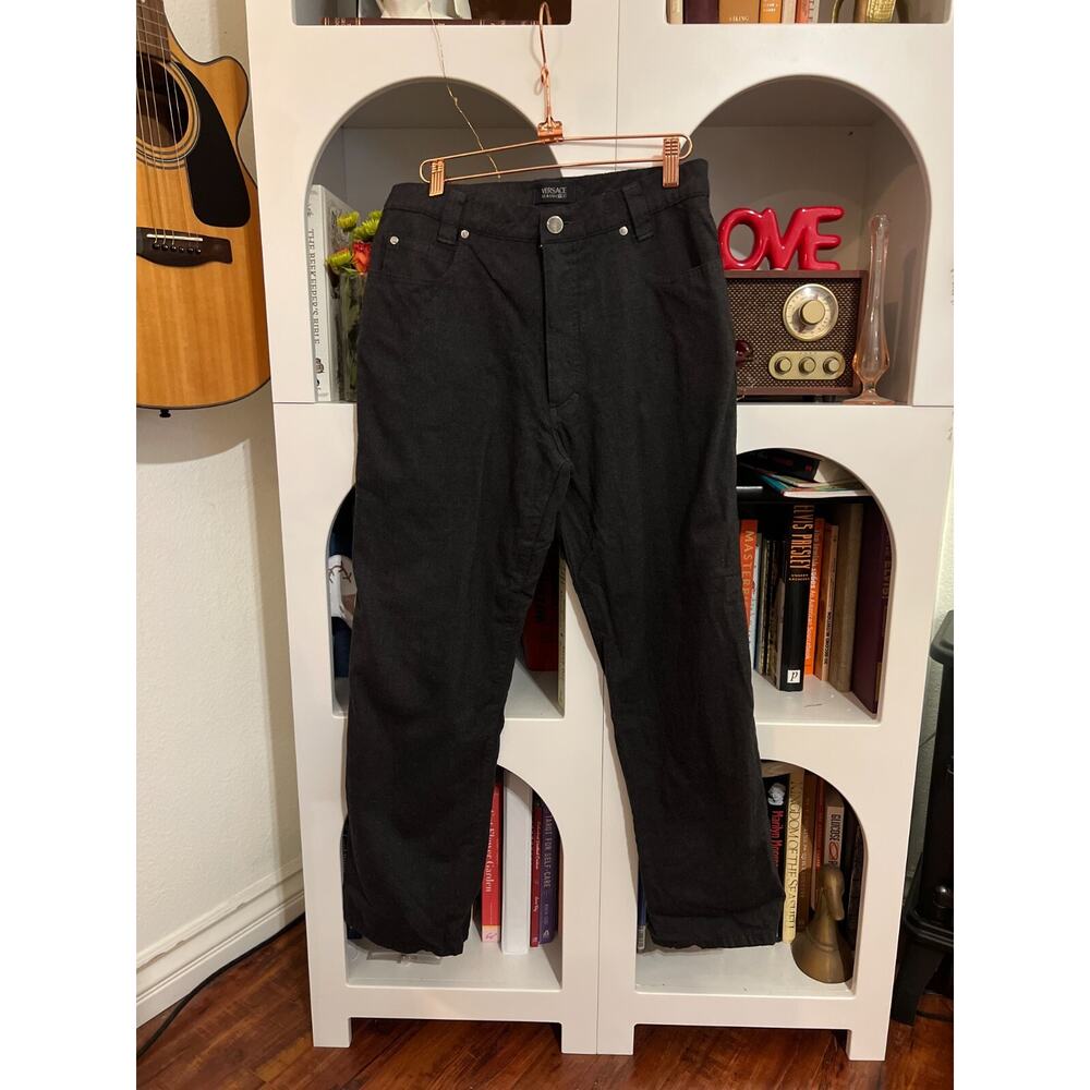 Versace Classic V2 Men's Vintage Gray Wool Dress Pant Italy 29x 28 Old Money 90s